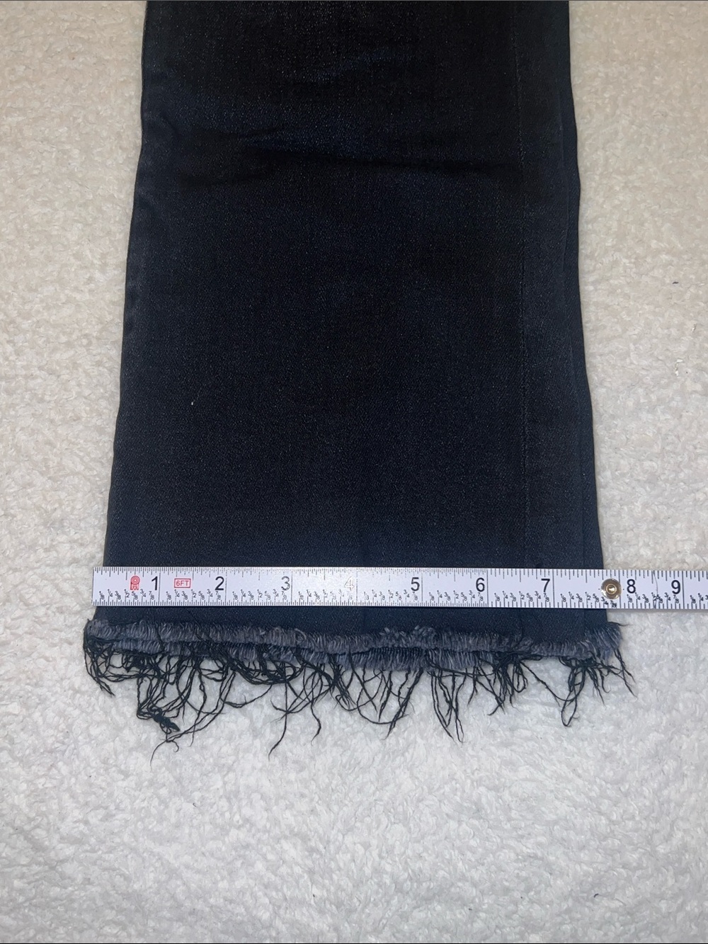 MOTHER Hustler Ankle Fray Crop Flare High Rise Washed Black Jeans 29 - Picture 10 of 14